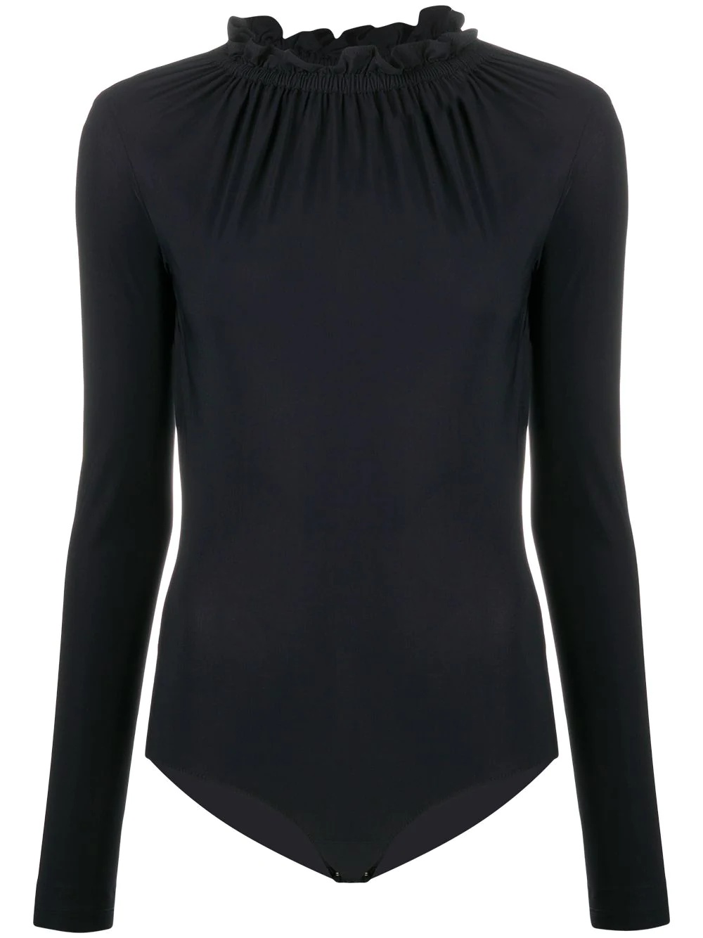 ruffled-collar long-sleeve body - 1