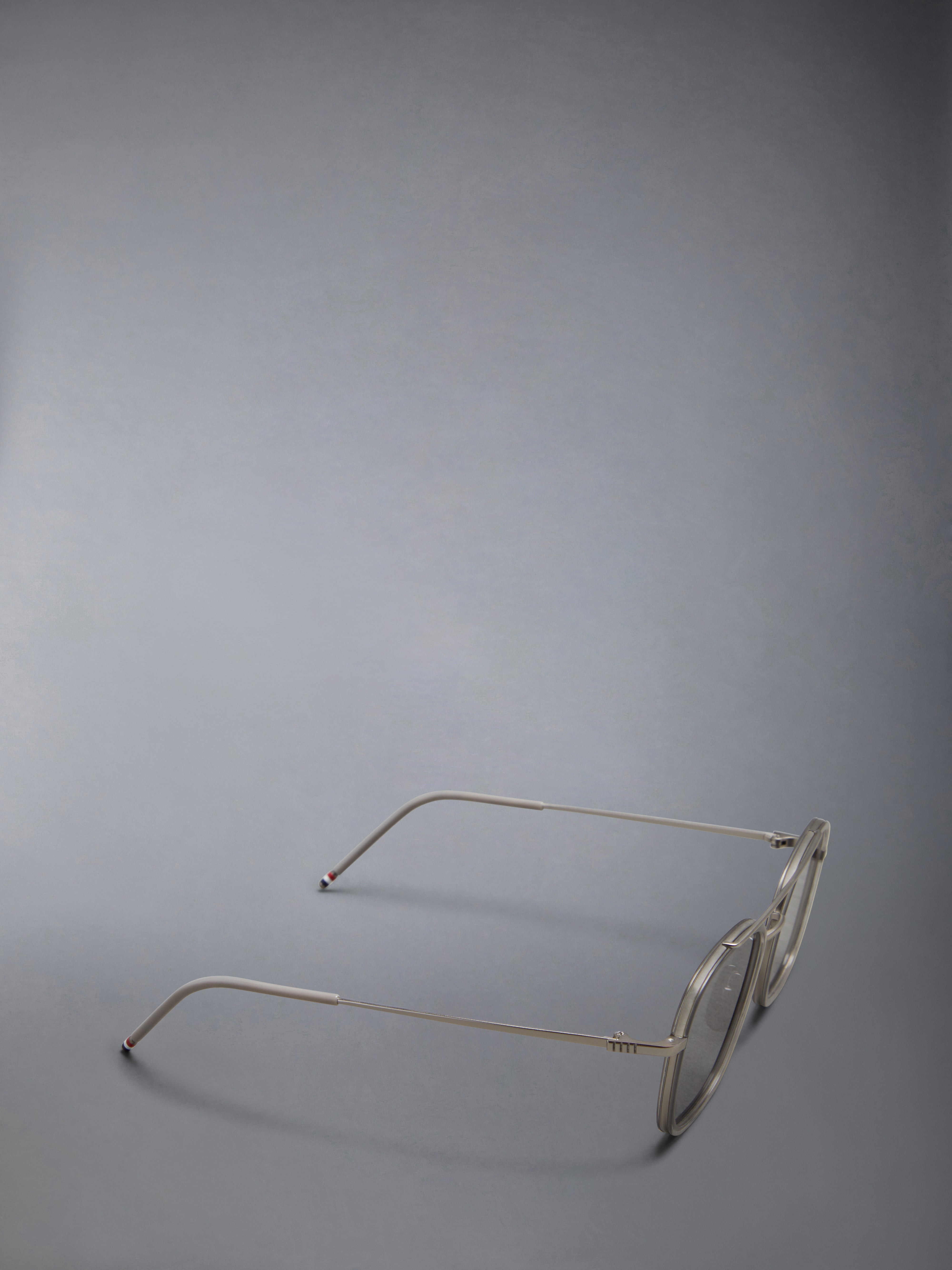 Acetate And Titanium Rectangular Aviator Sunglasses - 6