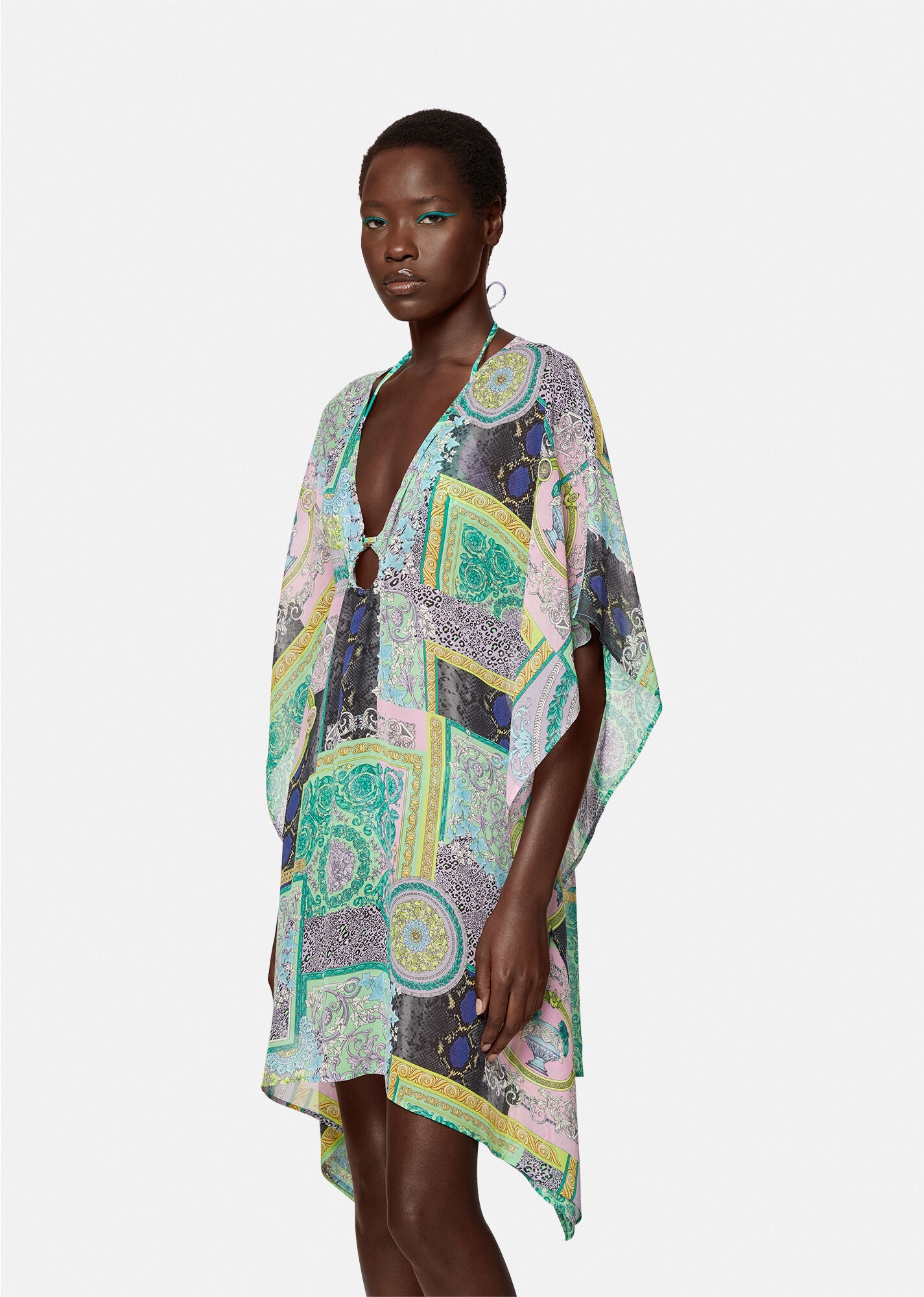 Barocco Patchwork Print Beach Kaftan - 2