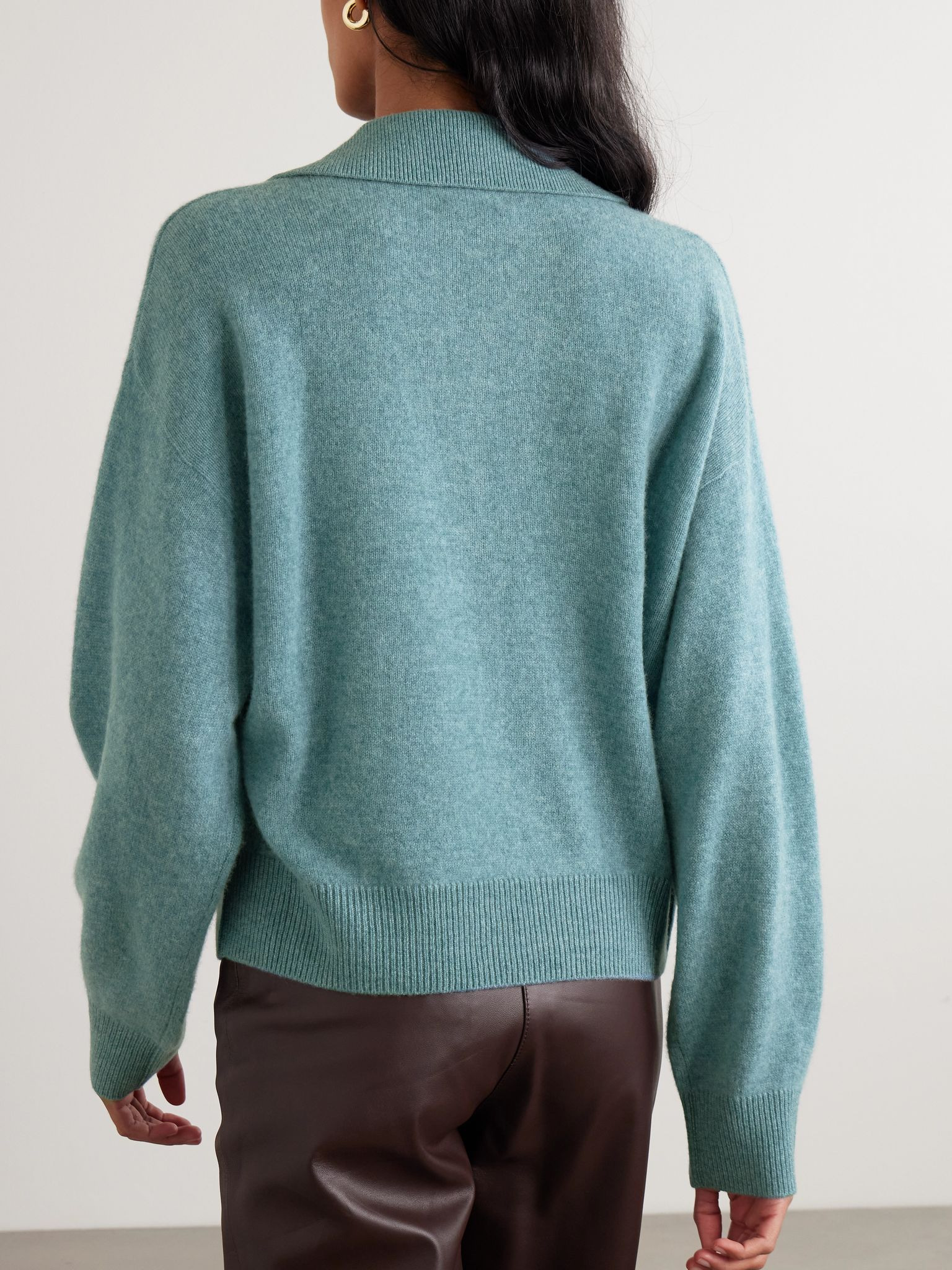 Jacksob brushed organic cashmere sweater Green - 3
