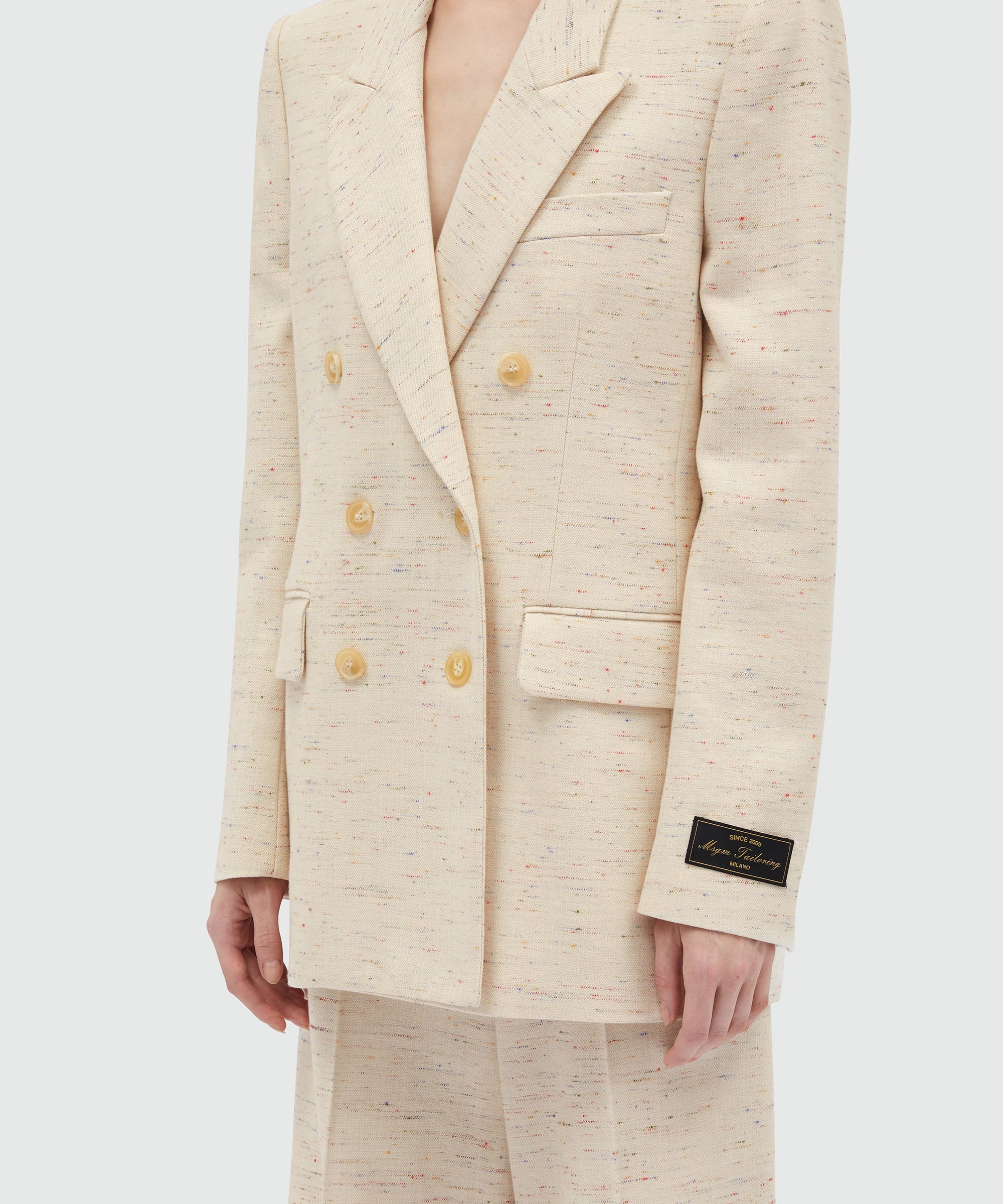 MSGM Tailoring double-breasted jacket in fancy gabardine - 5
