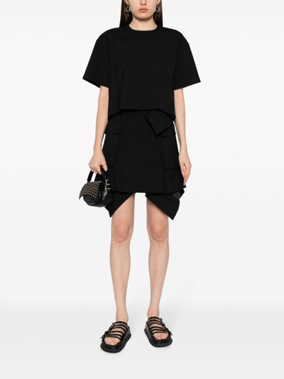 sacai high-waisted asymmetric mini skirt outlook