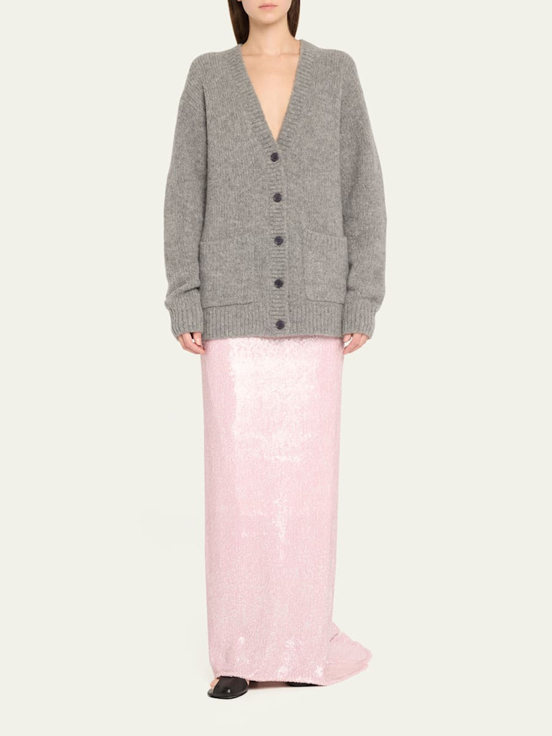 Dries Van Noten Ruched Sequin Maxi Skirt outlook