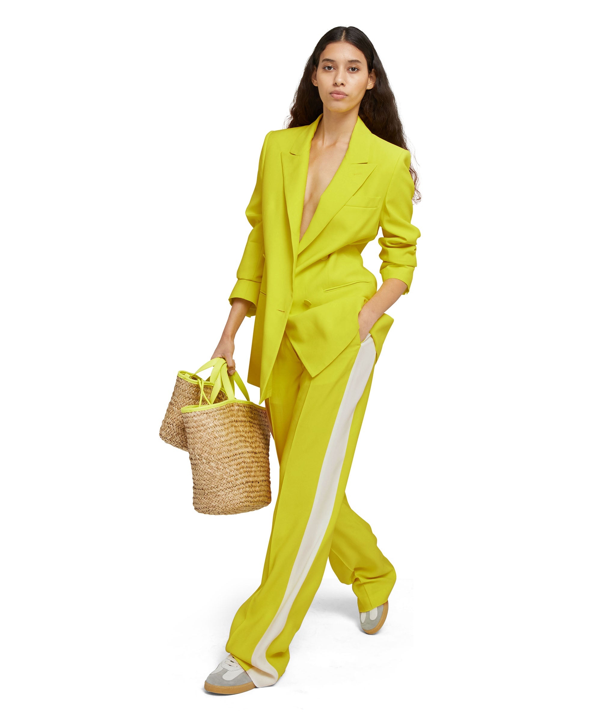 Tailored viscose full-length pants with contrasting side band - 3
