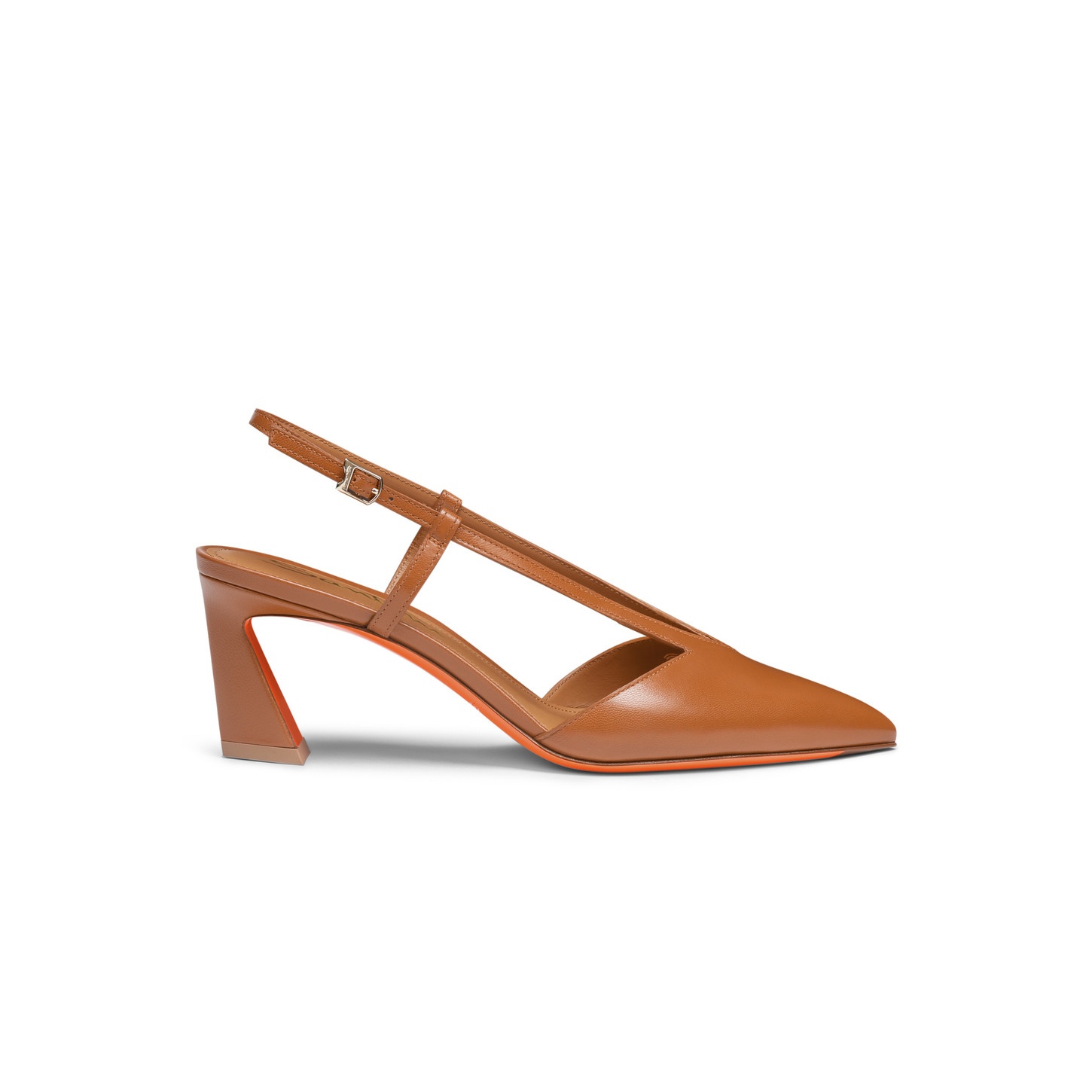 Women's brown leather mid-heel Victoria pump - 1