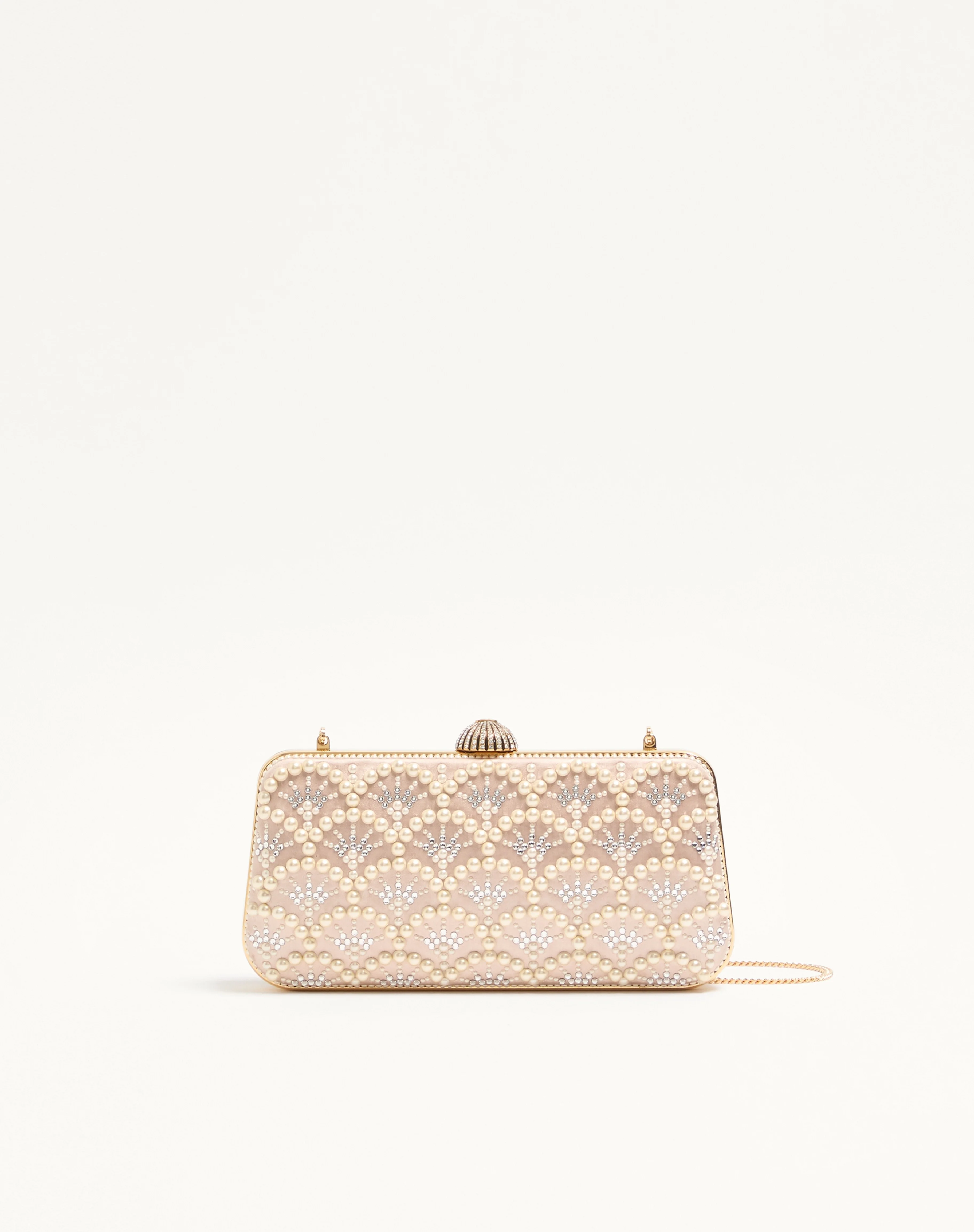 VALENTINO GARAVANI CARRY SECRETS SATIN MINAUDIERE WITH PEARLS AND RHINESTONES - 1