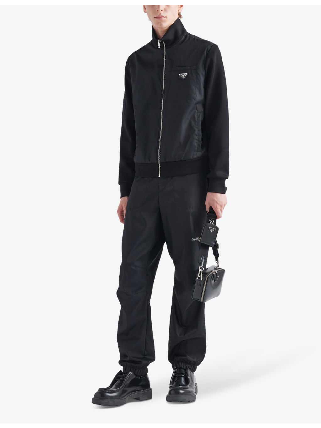 Contrast-trim brand-plaque cotton and recycled-nylon sweatshirt - 2