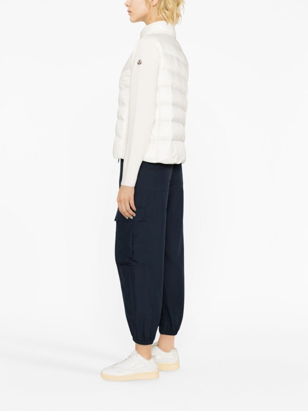 knitted-panel puffer jacket - 3