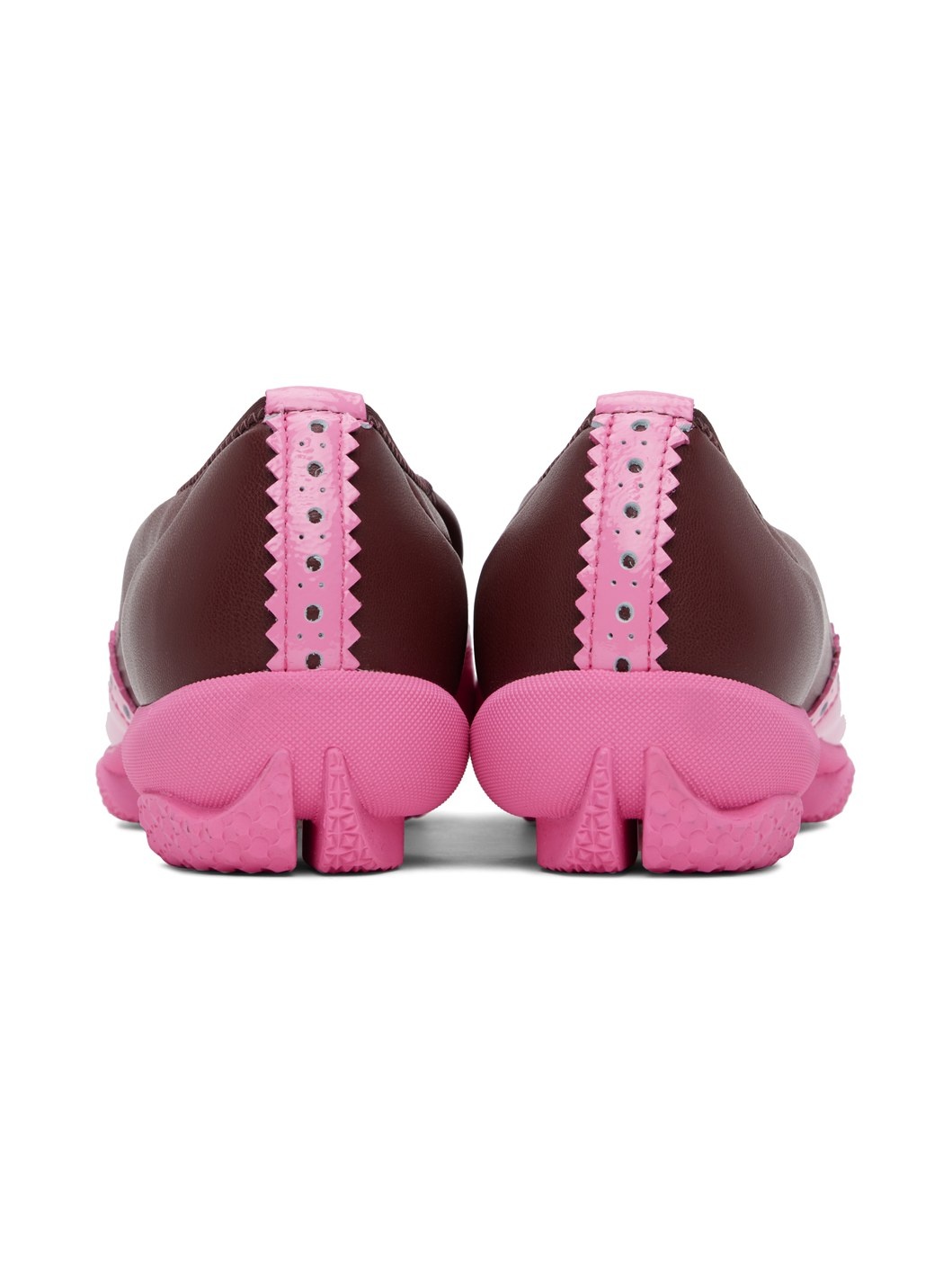 Burgundy & Pink Sonia Slip On Brogues - 2
