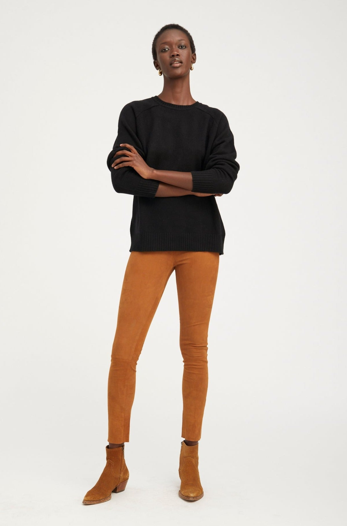 BLACK CASHMERE BOYFRIEND SWEATER - 2