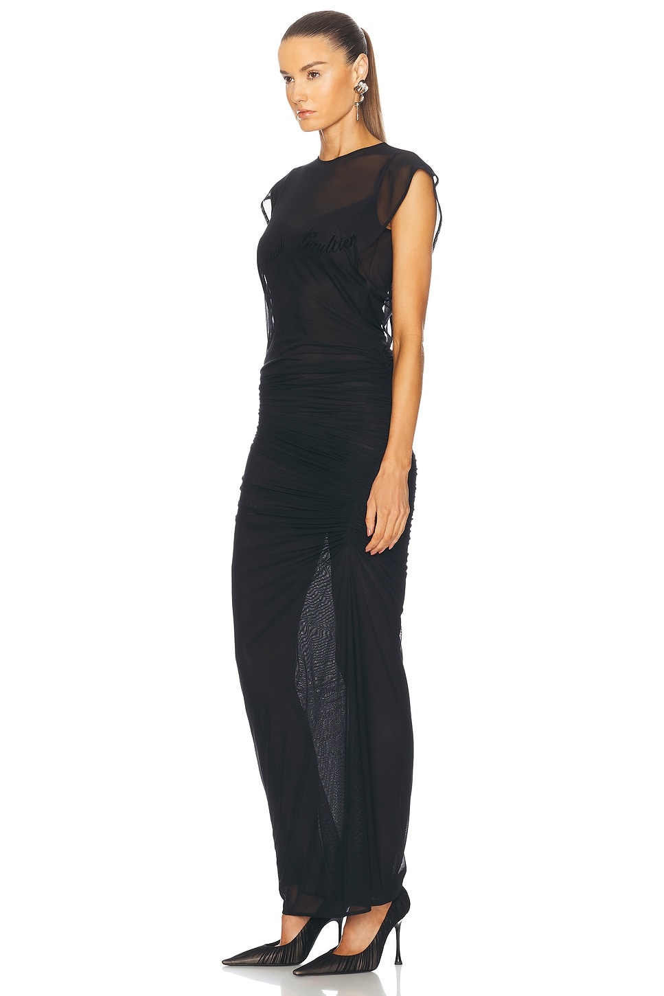 Velvet Flock Long Dress - 3
