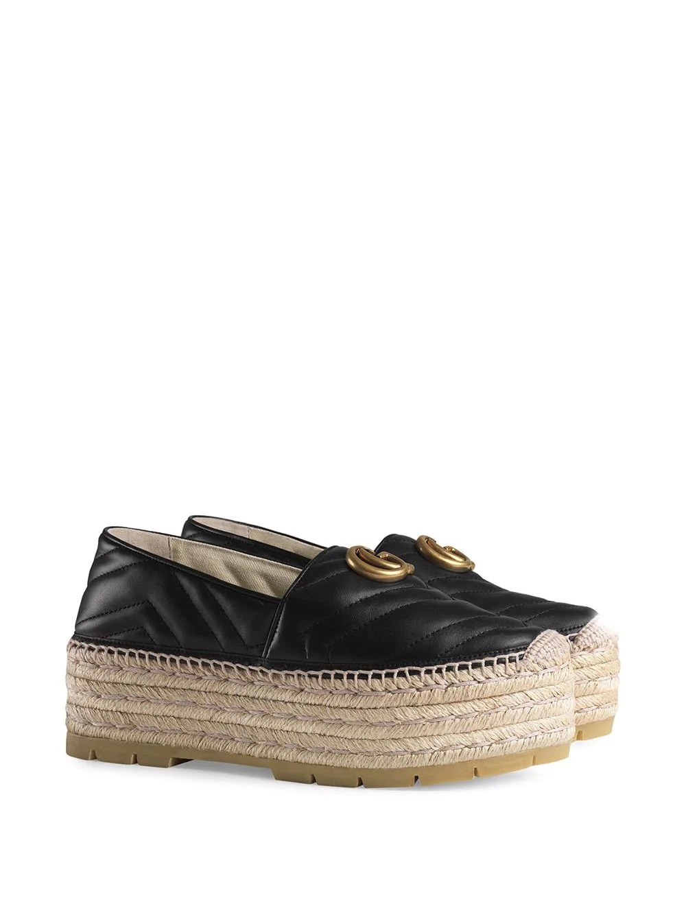 Leather espadrille with Double G - 2