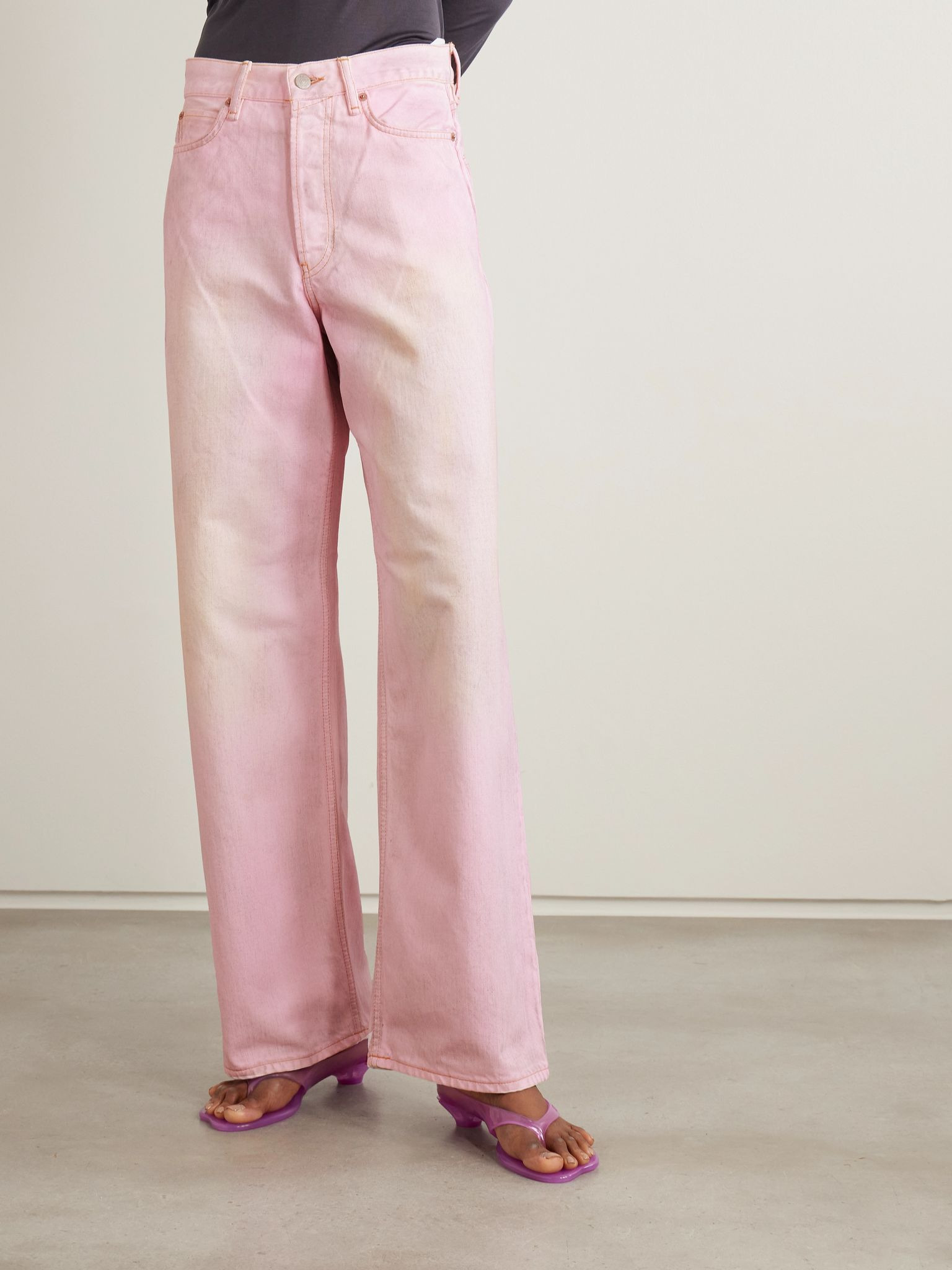 1981 mid-rise wide-leg jeans Baby pink - 3