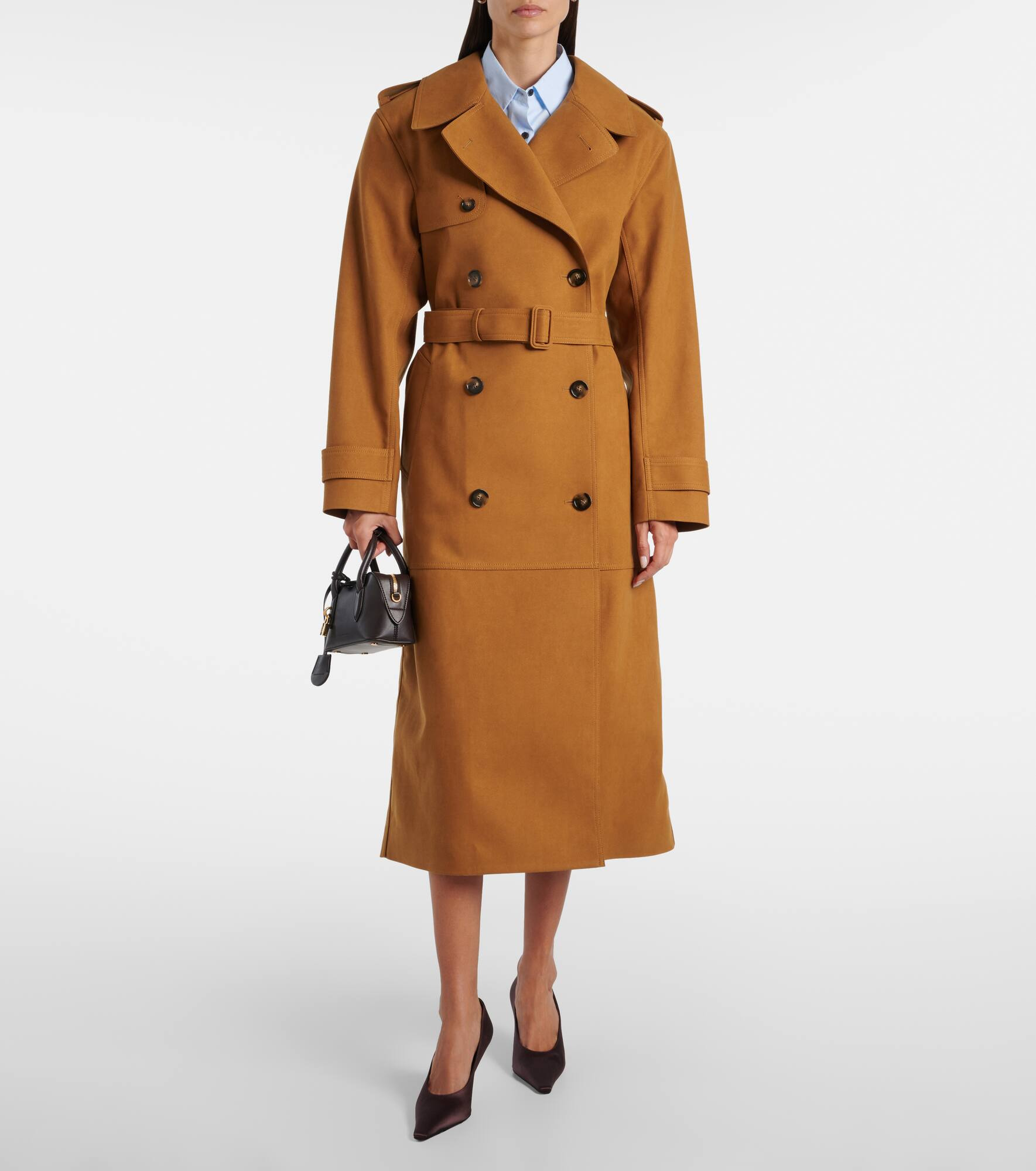Double-breasted belted coat - 7