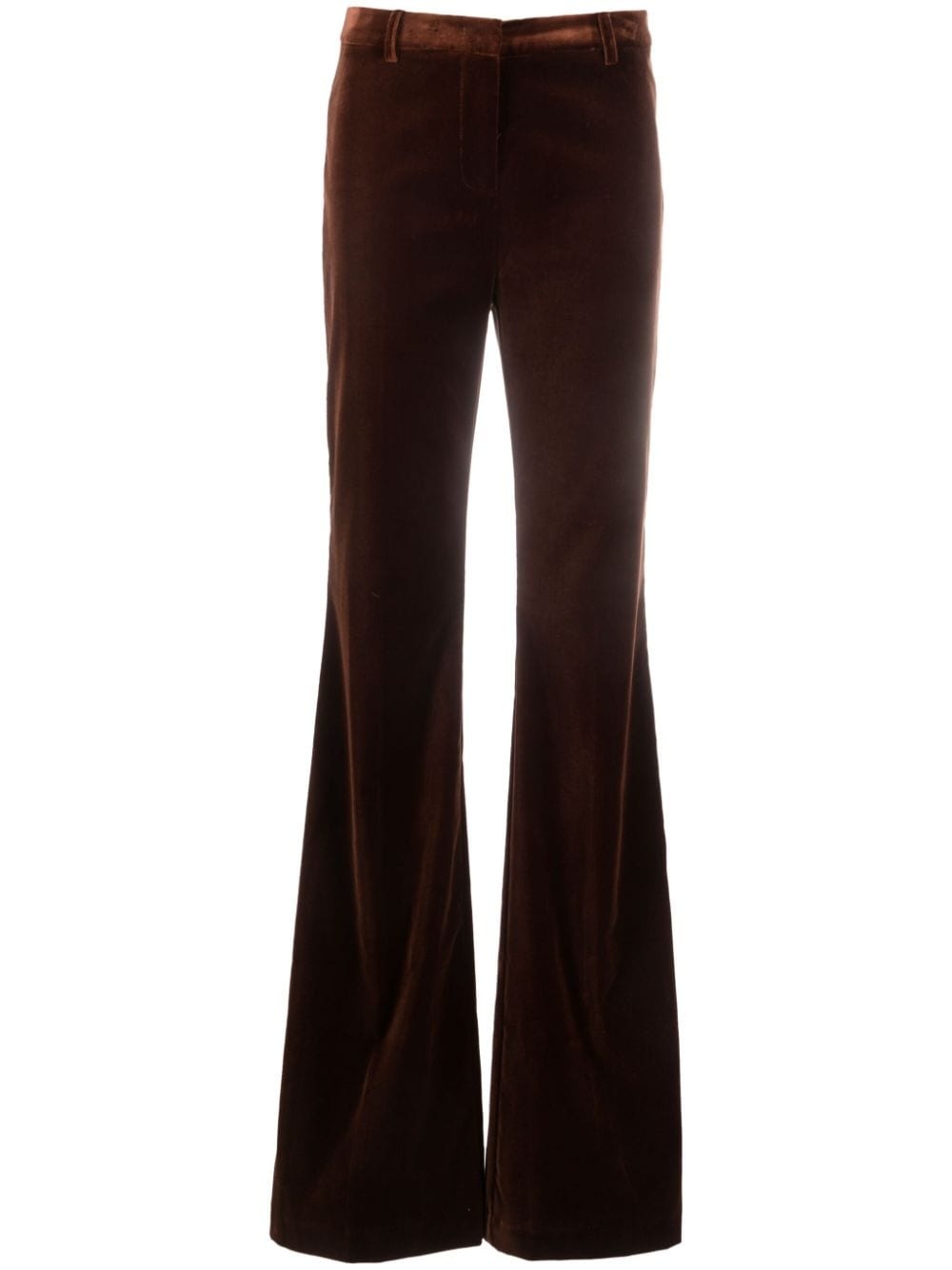 mid-rise velvet flared trousers - 1
