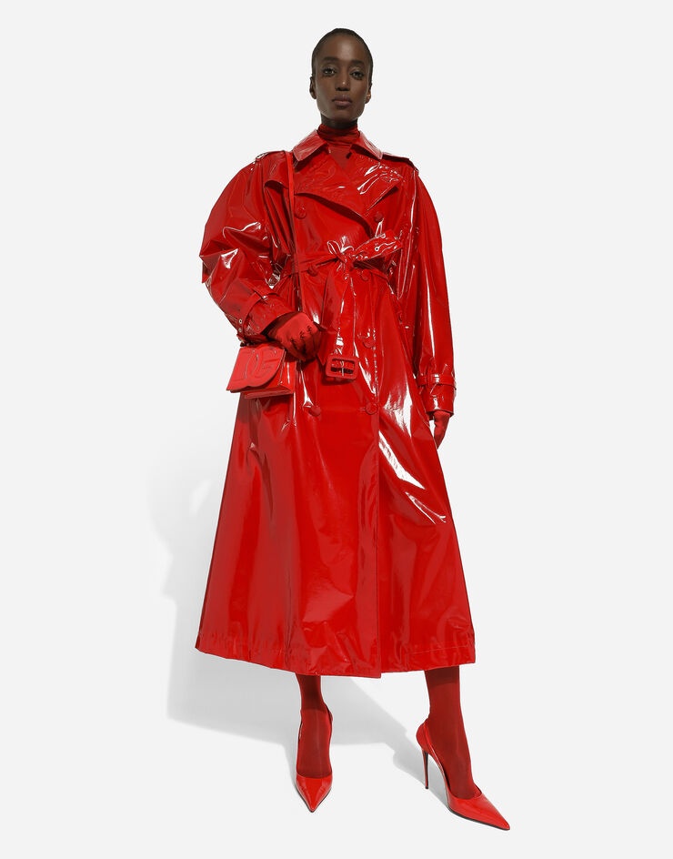 Patent leather trench coat - 6