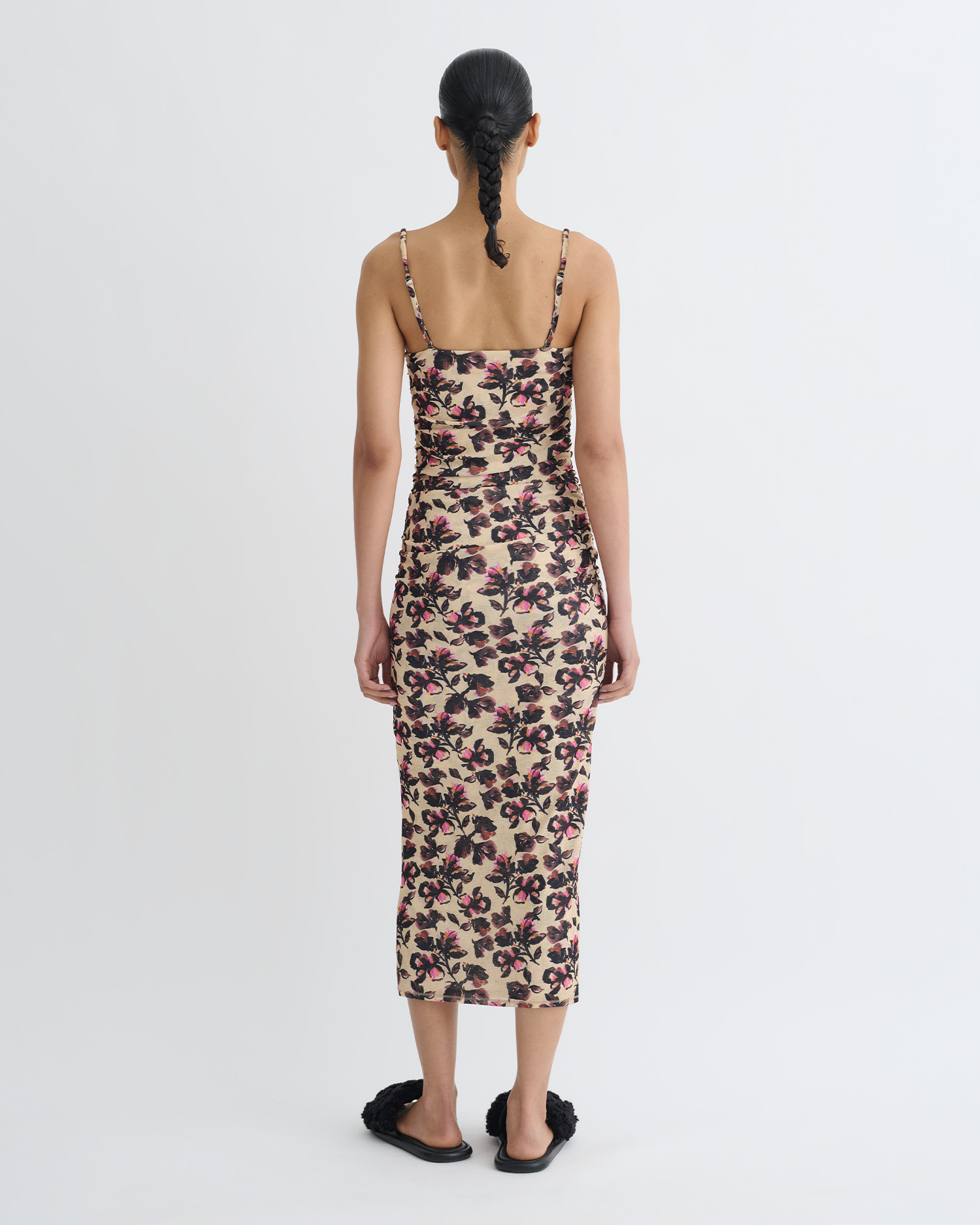 Printed Mesh Jersey Midi Dress - 3