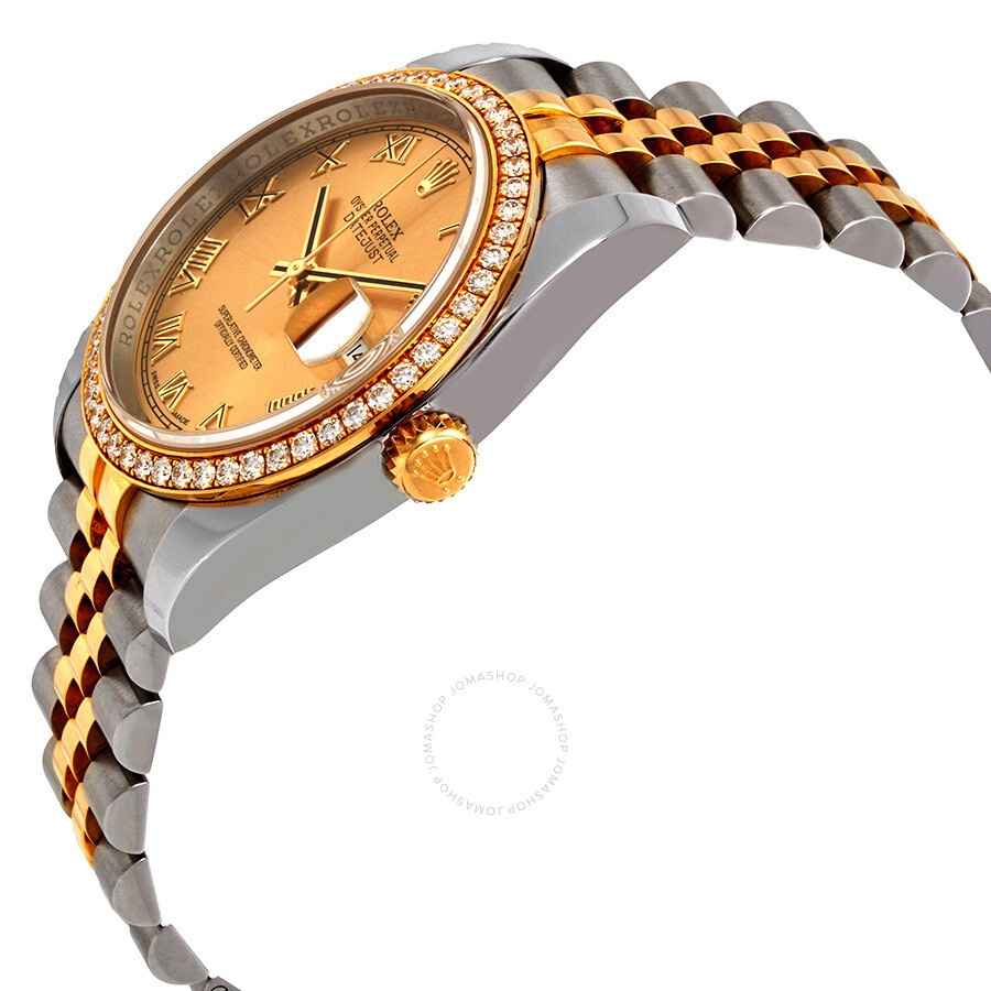 Rolex Oyster Perpetual Datejust 36 Champagne Dial Stainless Steel and 18K Yellow Gold Jubilee Bracel - 2