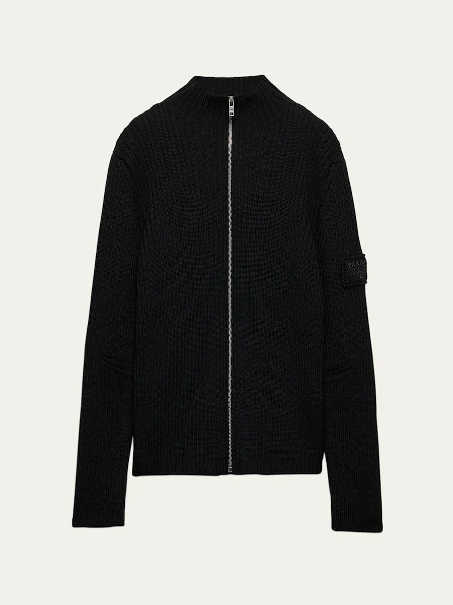 Men's Ribbed Zip Sweater - 1