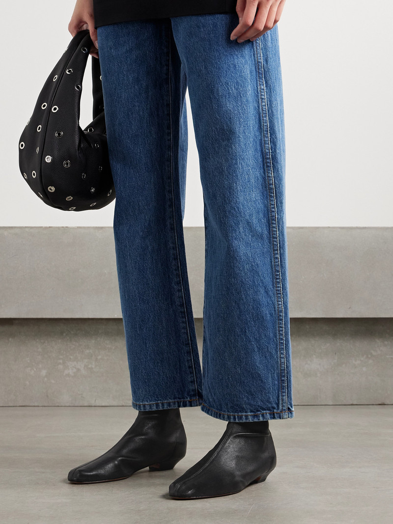 KHAITE Leather Ankle Boots outlook