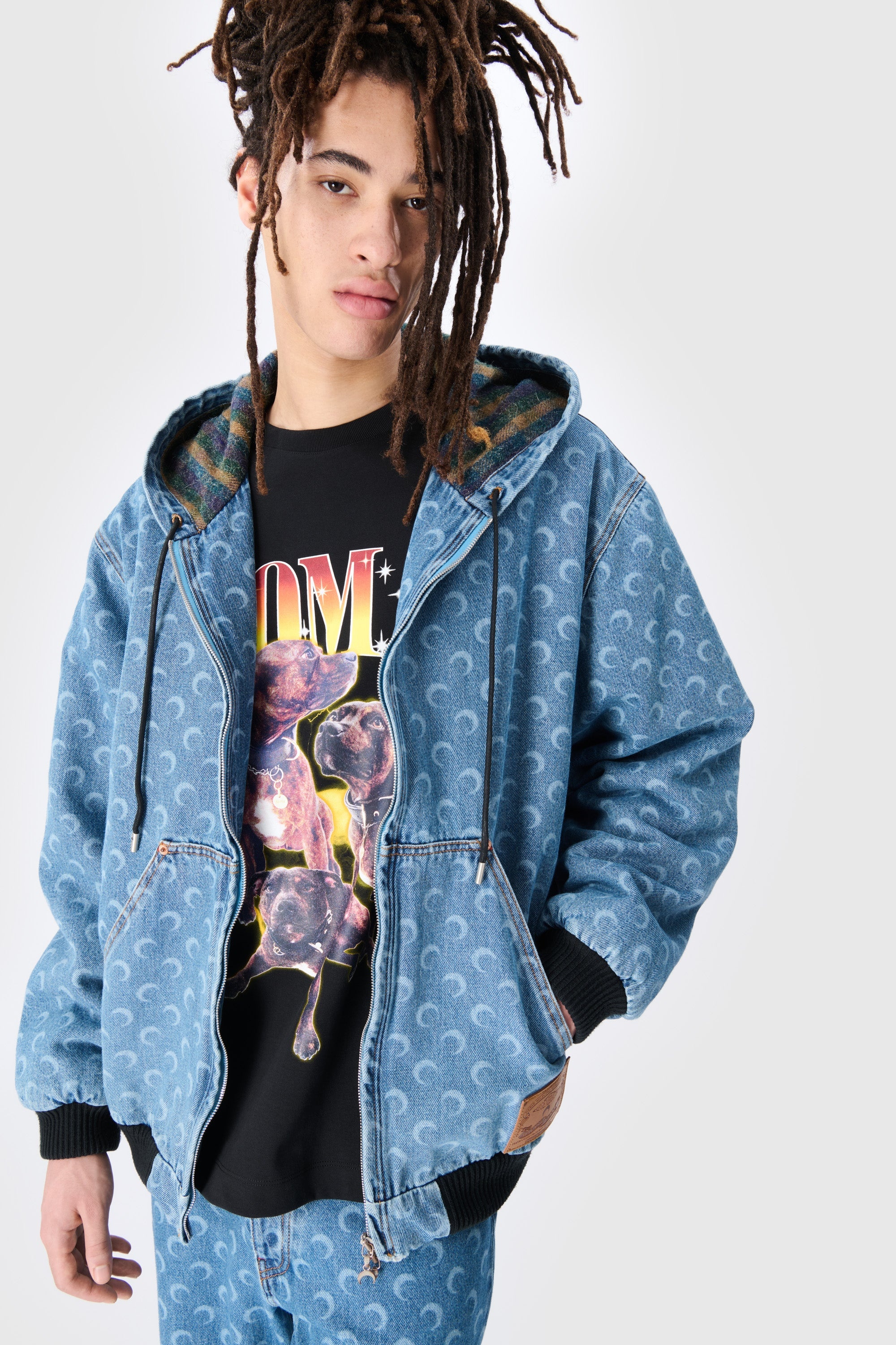 Moon Laser Denim Padded Jacket - 3