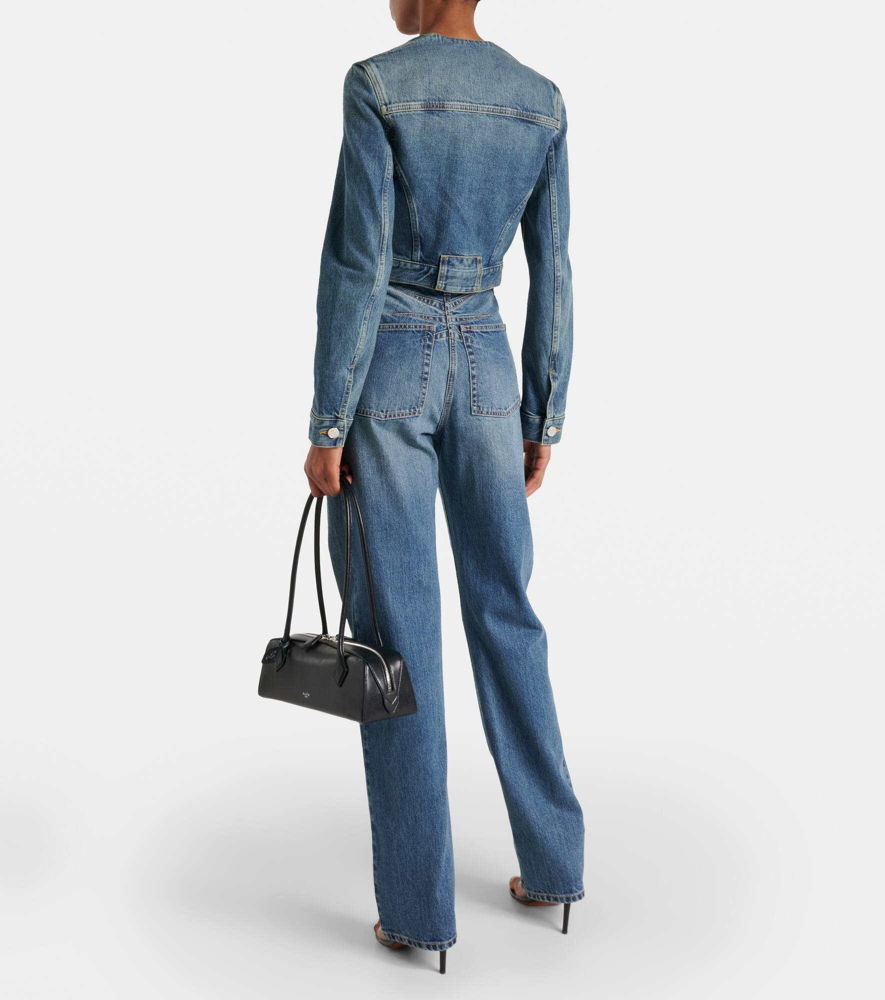 Cropped denim jacket - 3