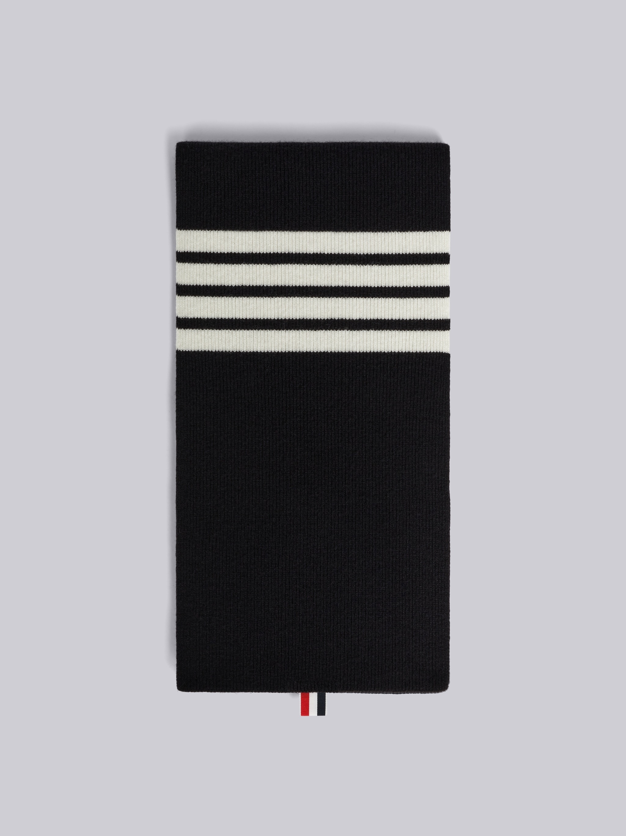 Black Cashmere 4-Bar Knit Scarf 1
