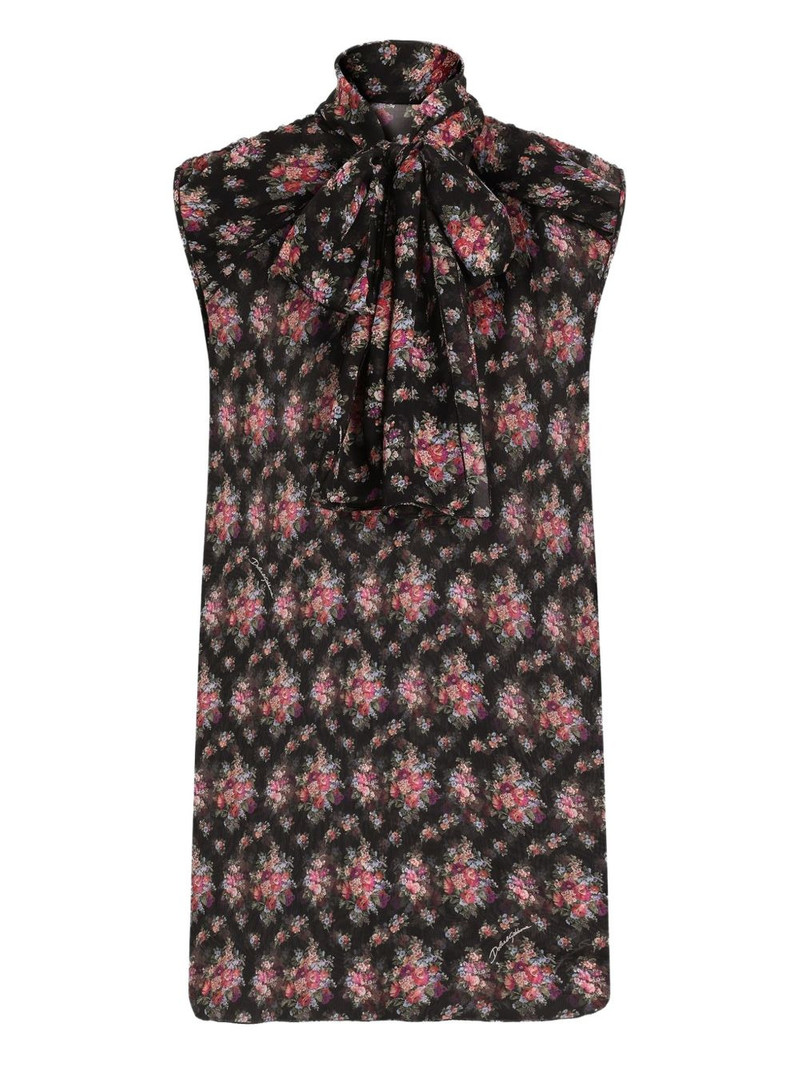 floral-print bow top 1