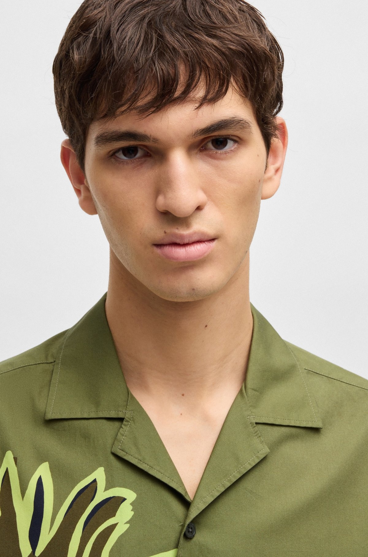 RELAXED-FIT SHIRT IN ITALIAN-MADE FLORAL-PRINT COTTON - 3