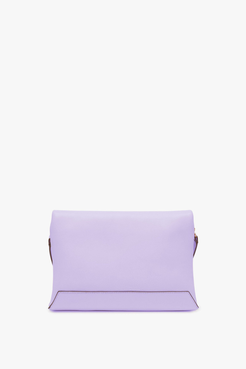 Chain Pouch with Strap in Lilac Leather 4