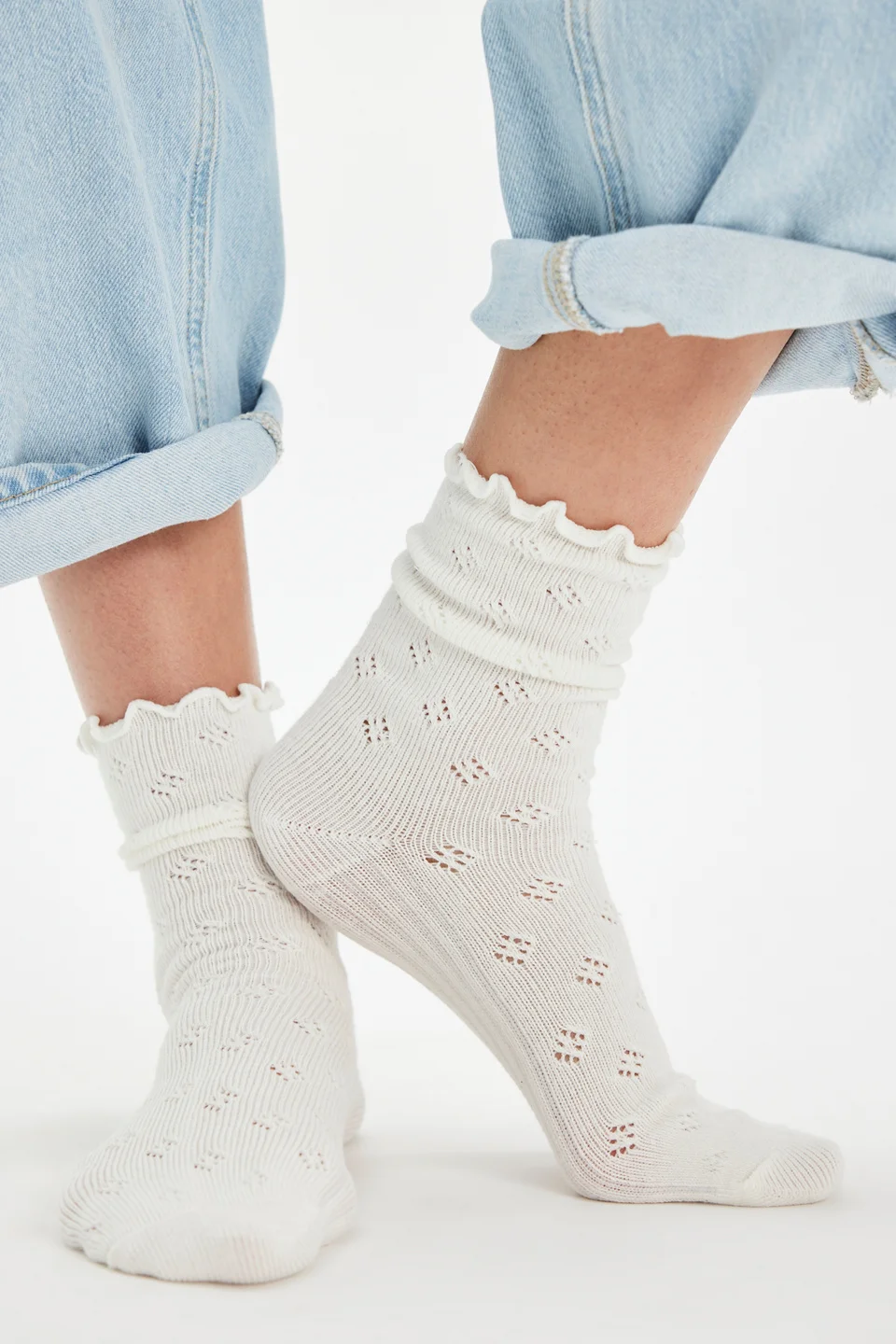 Pointelle Ru Socks - 1