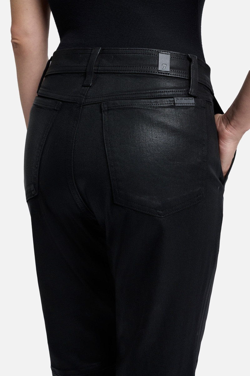 Darted Boyfriend Jogger In Coated Black 3