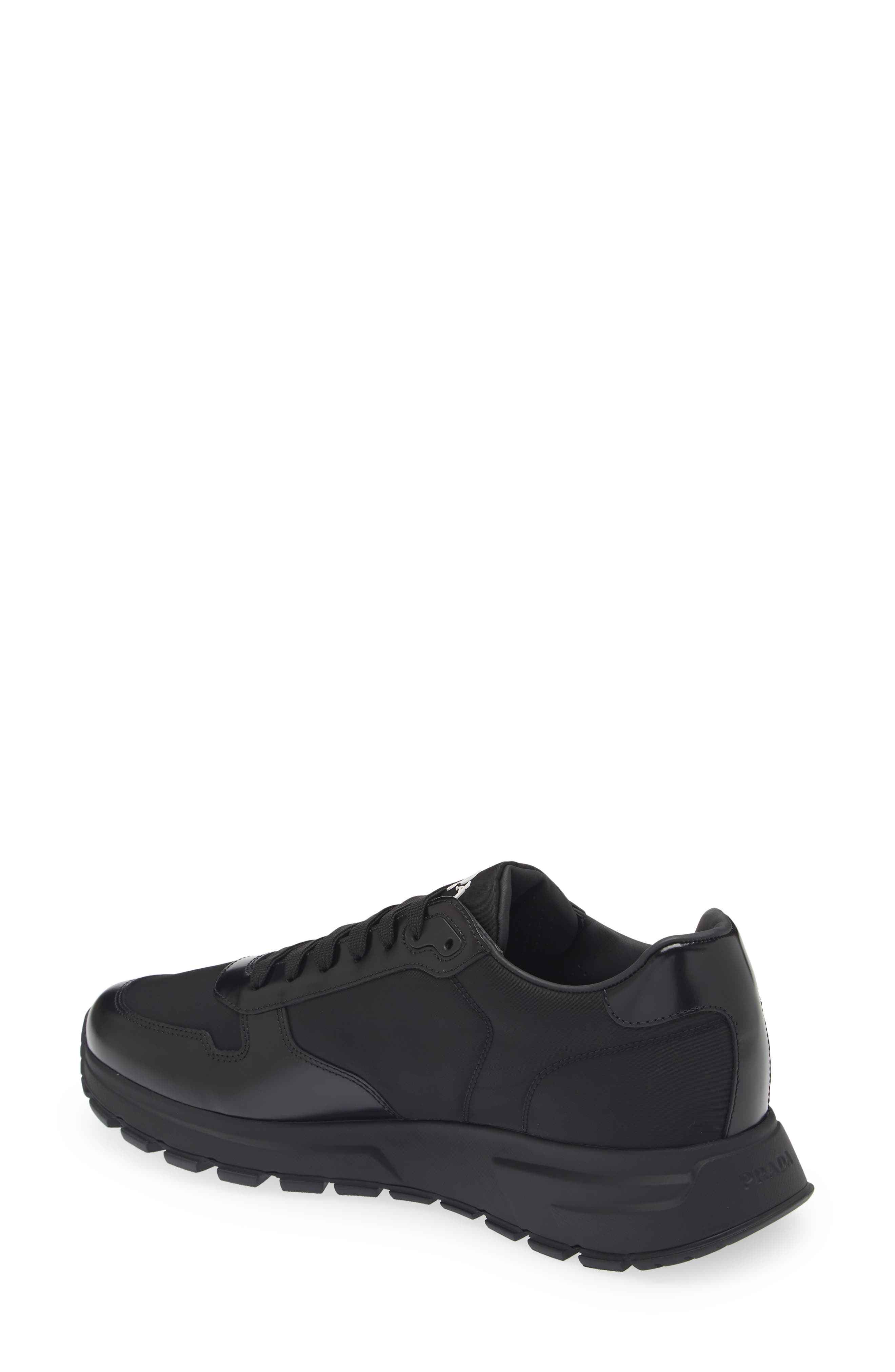 Prada Prax 1 Mixed Media Sneaker in Nero/Nero at Nordstrom - 2