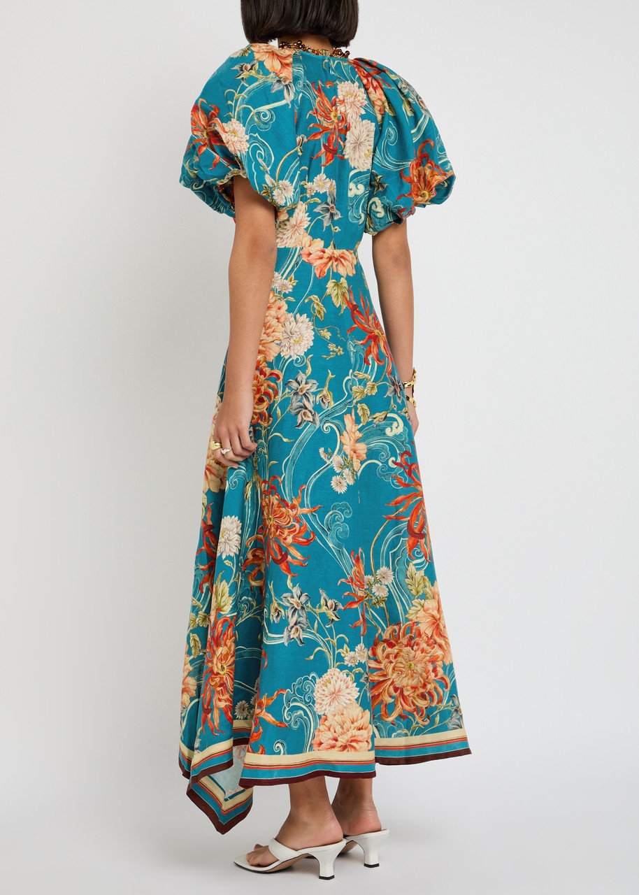 Alemais Fletcher Floral-printed Flax Maxi Dress - 3