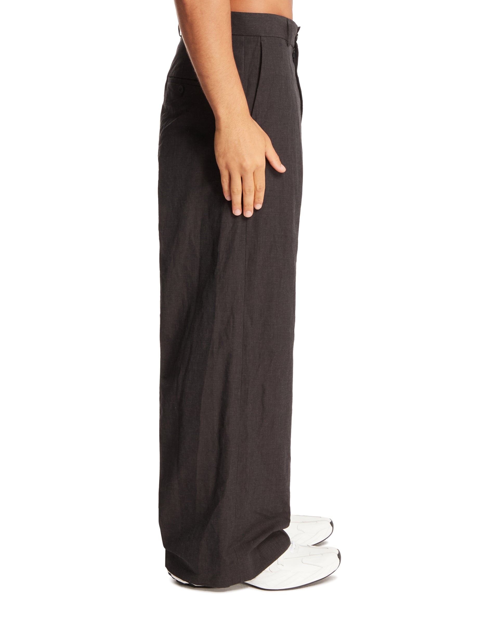 Gray Wide-Leg Trousers - 5