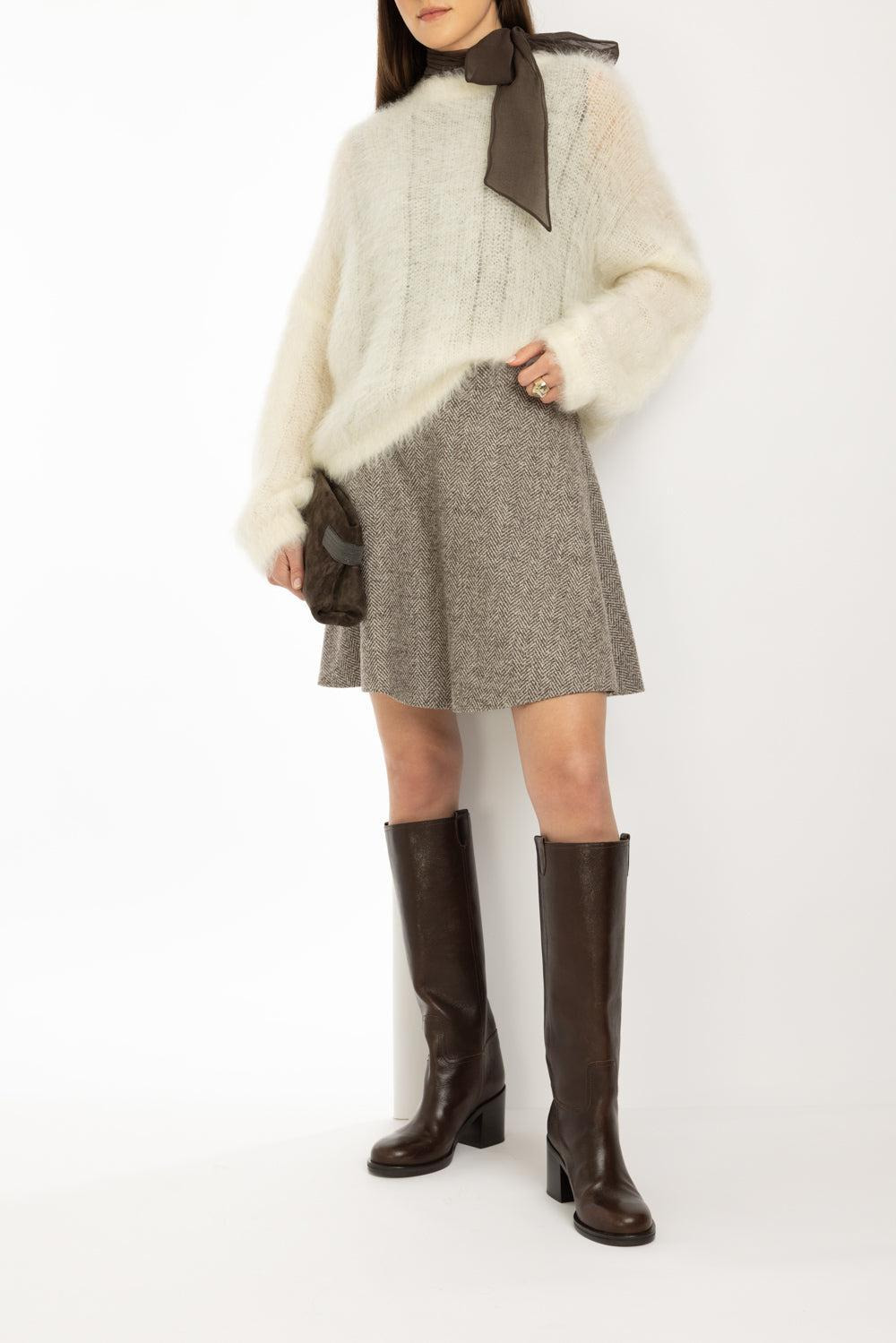 Herringbone Mini Circle Skirt - 2