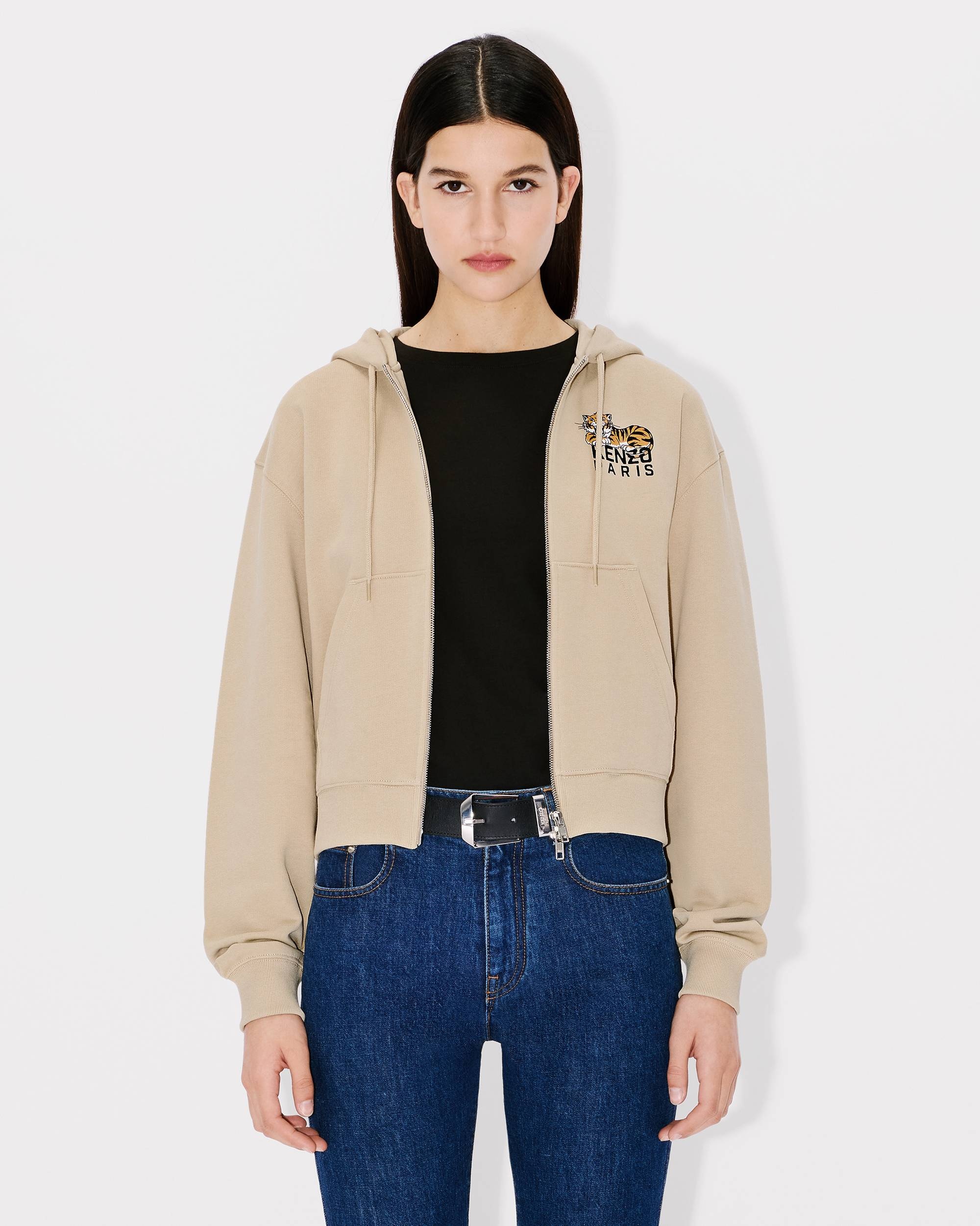 'KENZO Happy Tiger' zipped hoodie in cotton - 3