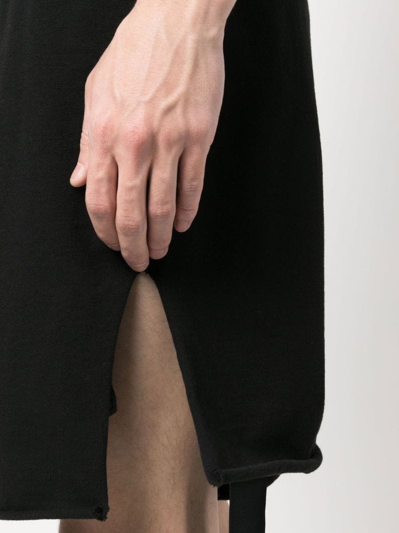 raw-cut hem drawstring shorts - 5