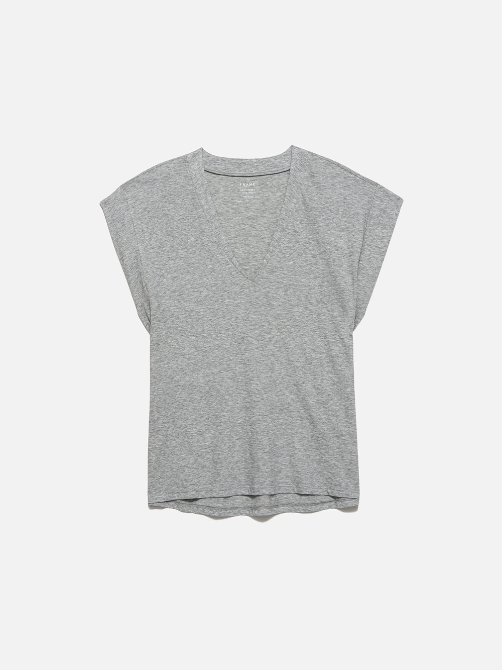 Le Mid Rise V Neck Tee in Gris Heather - 1