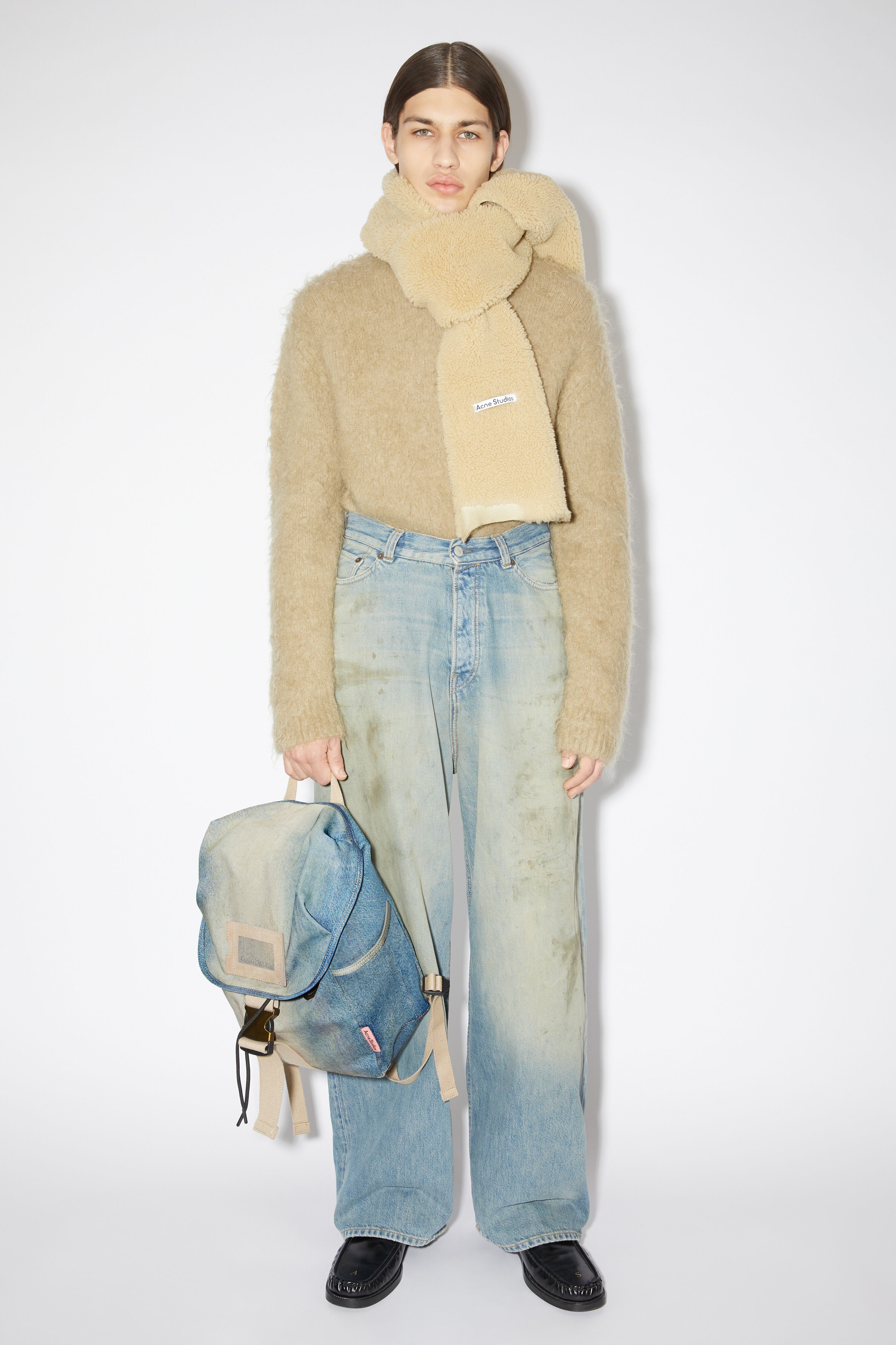 Denim backpack - Light blue/beige - 3