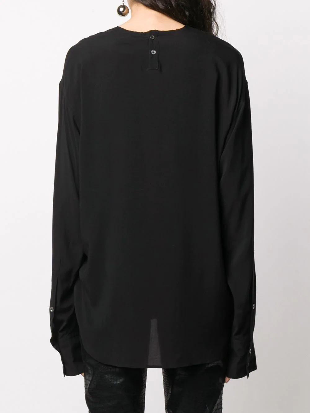 oversized long-sleeved blouse - 4