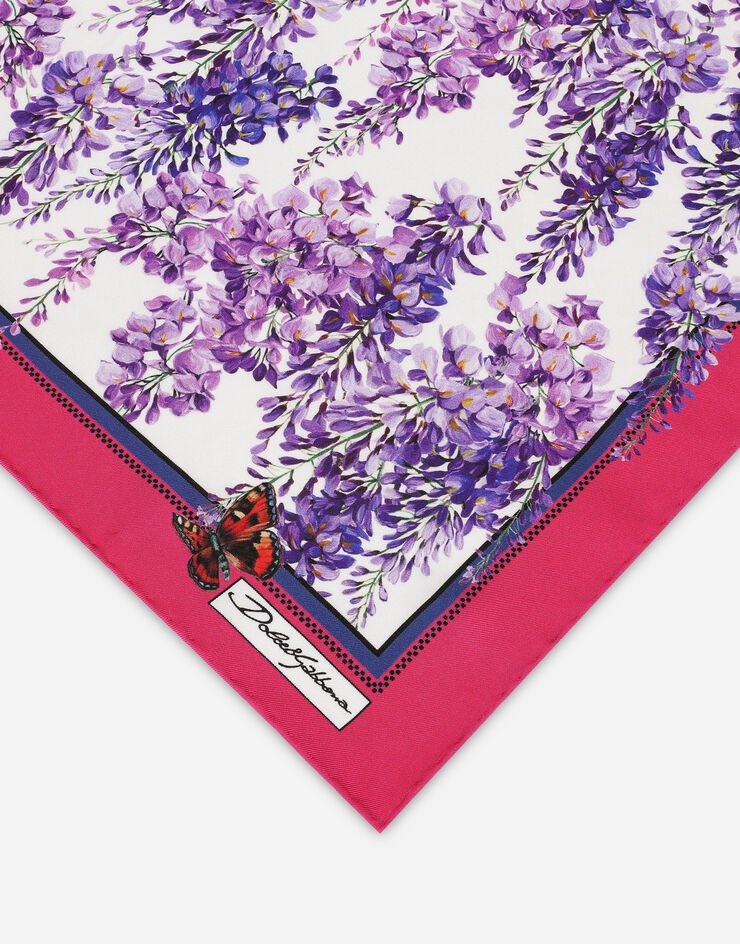 Wisteria-print twill scarf (50 x 50) - 2