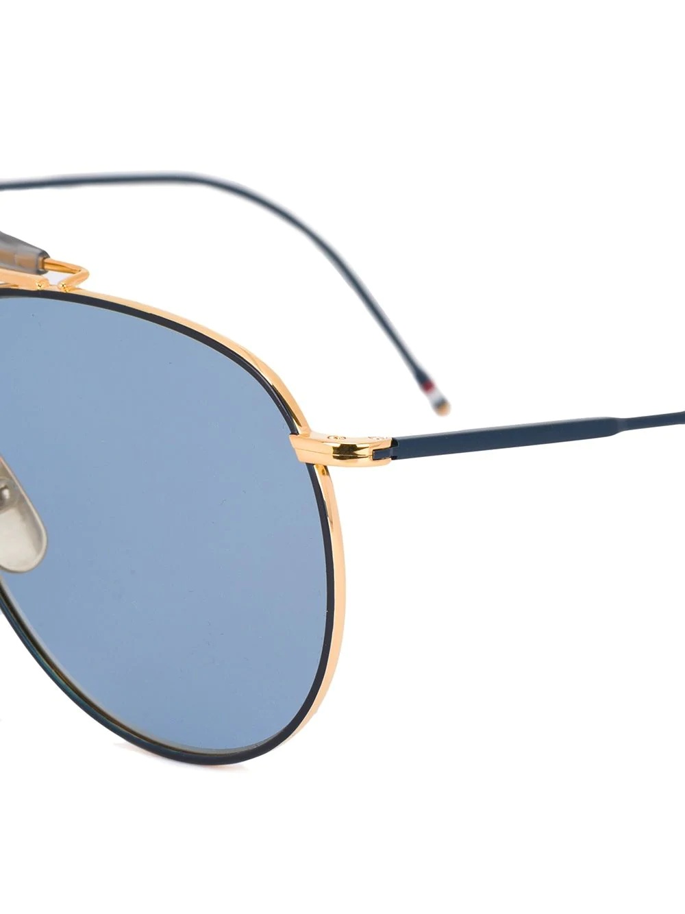 Matte Navy & Yellow Gold Aviator Sunglasses - 3