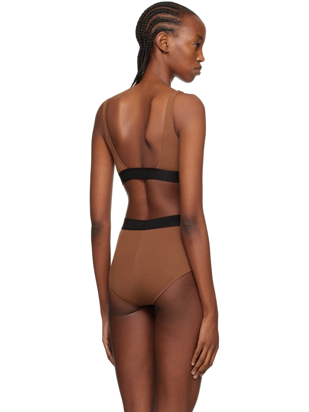 Brown Square Neck Bra - 3