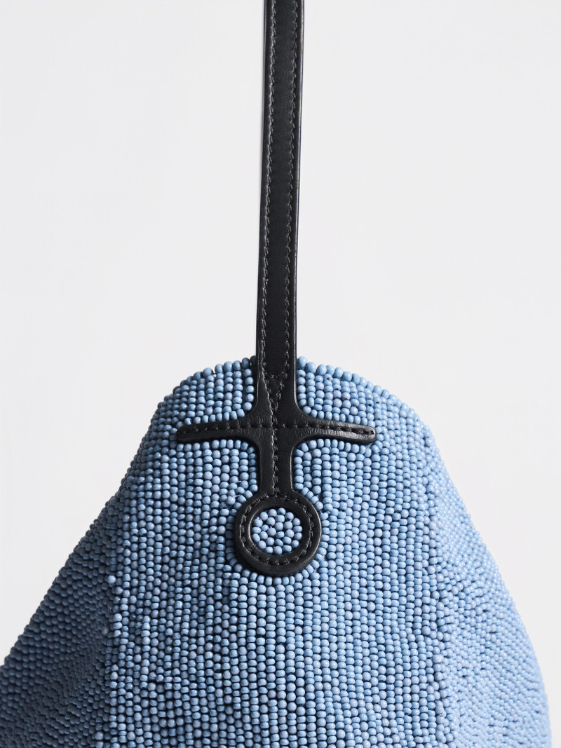 SMALL BEADED BULB BAG IN BLUE 5