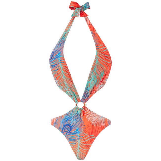 Women Trikini One-piece Swimsuit Plumes - 1