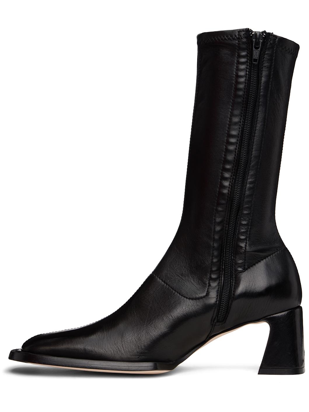 Black Chastity Stretch Boots - 3