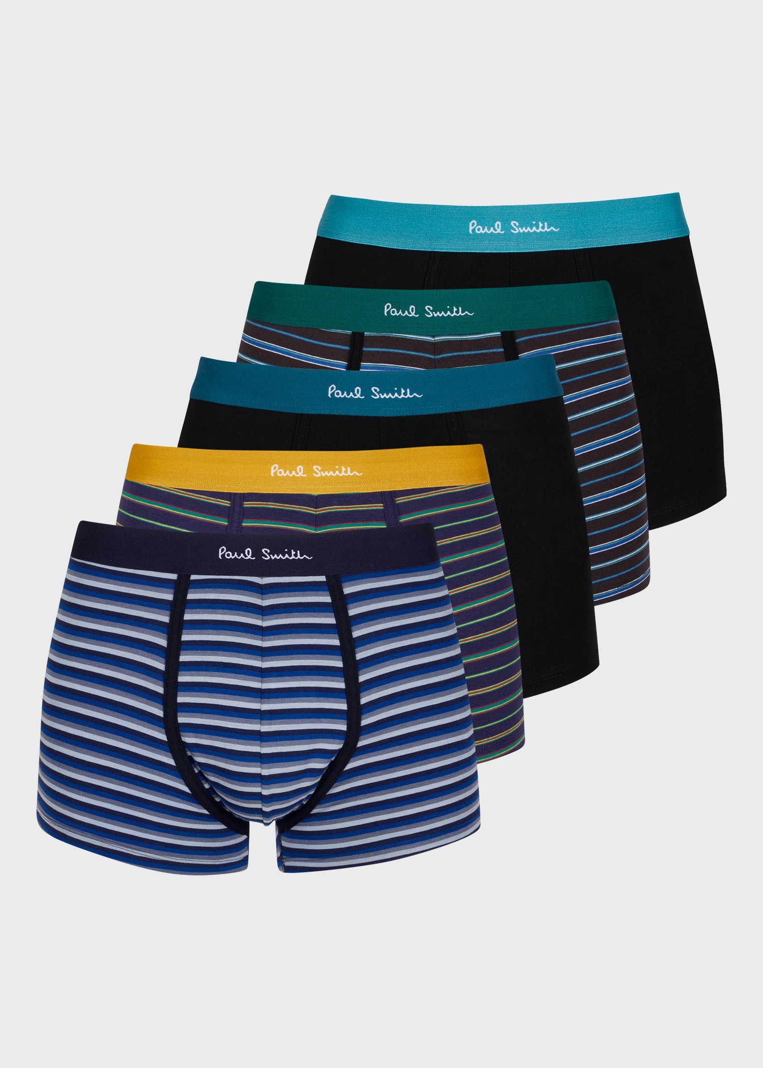 Multicolour Stripe Mix Cotton 5-Pack Striped Trunks - 1