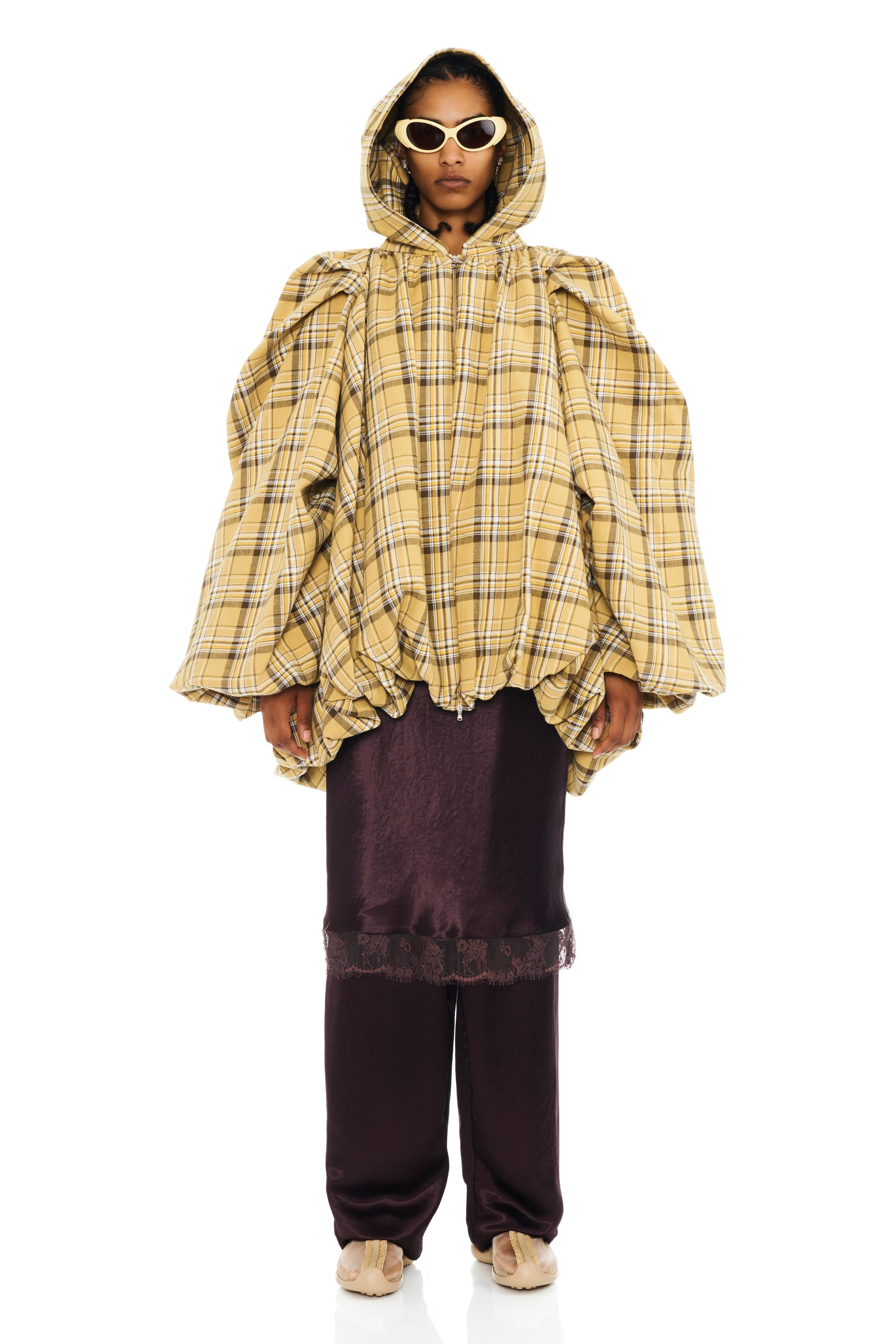 SUNFLOWER PLAID PILLOW COAT - 5