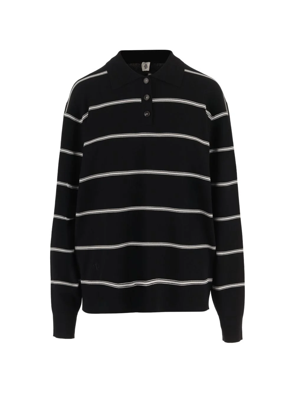 striped button-down polo - 1